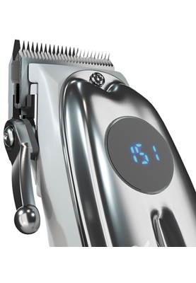 Машинка для стрижки Adler AD-2831, Silver, 100W, живлення мережа/акумулятор, насадки: 6 шт (1.5; 3; 4.5; 6; 9; 12 мм), LED-дисплей, USB C кабель живлення 2 м