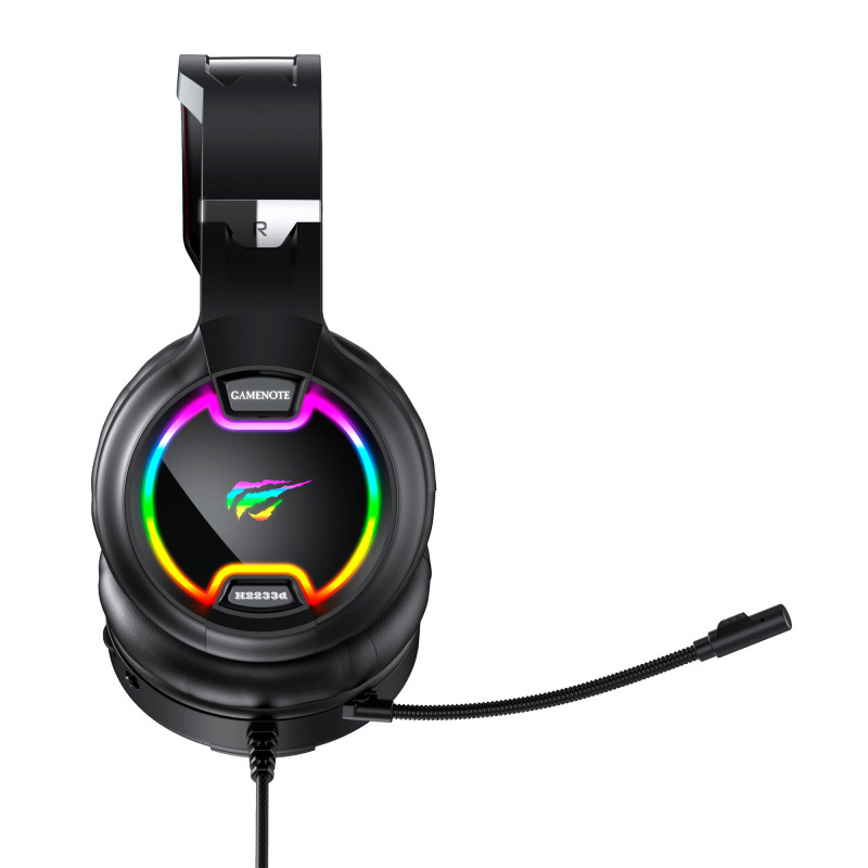 Навушники Havit HV-H2233d Black/Red, AUX (3.5мм) x2, USB, 20 Ом, кабель 2.2 м