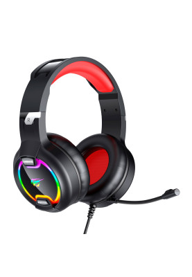 Навушники Havit HV-H2233d Black/Red, AUX (3.5мм) x2, USB, 20 Ом, кабель 2.2 м