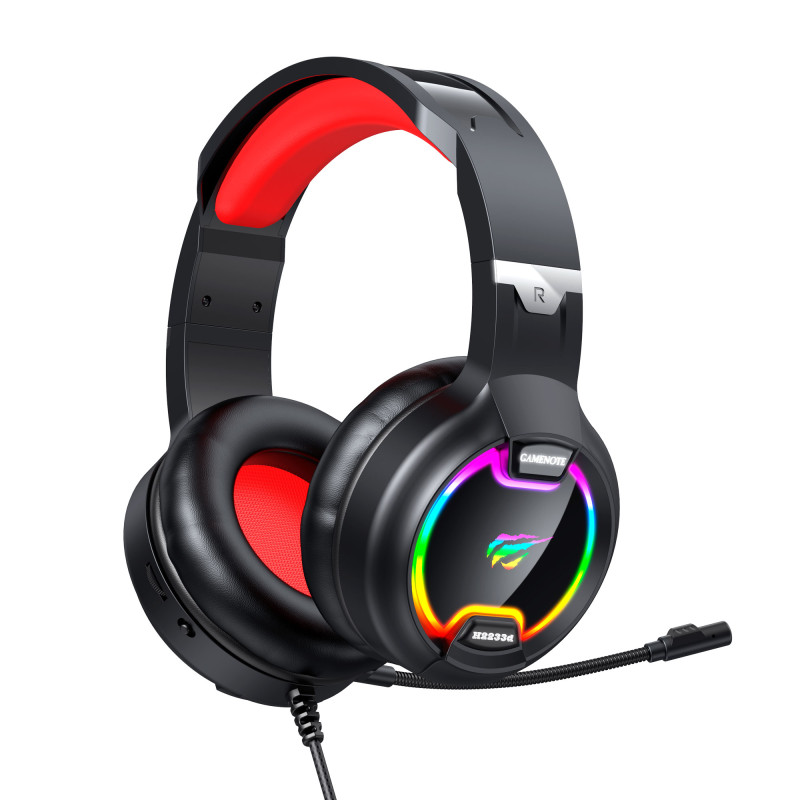 Навушники Havit HV-H2233d Black/Red, AUX (3.5мм) x2, USB, 20 Ом, кабель 2.2 м