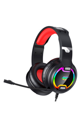 Навушники Havit HV-H2233d Black/Red, AUX (3.5мм) x2, USB, 20 Ом, кабель 2.2 м