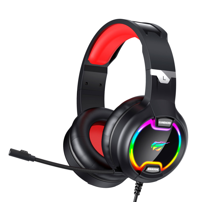 Навушники Havit HV-H2233d Black/Red, AUX (3.5мм) x2, USB, 20 Ом, кабель 2.2 м