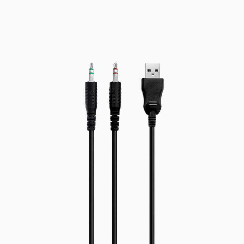 Навушники Havit HV-H2212D Black, AUX (3.5мм) x2, USB, 32 Ом, кабель 2.5 м