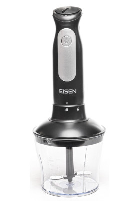 Блендер Eisen EHB-630, Black, 600W, занурювальний, 3 швидкості з плавним регулюванням, подрібнювач 650мл, склянка 800мл, вінчик