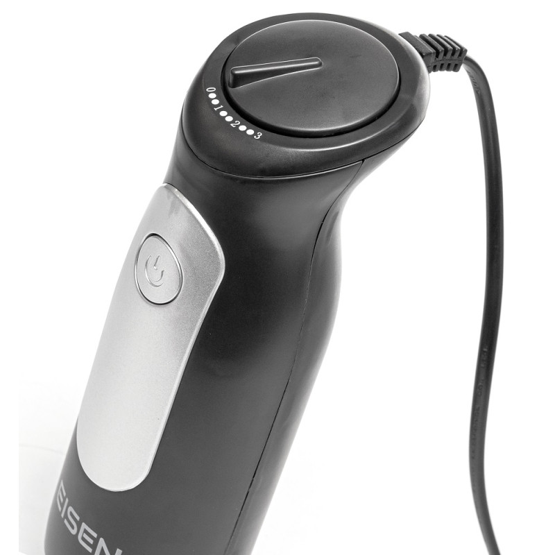 Блендер Eisen EHB-630, Black, 600W, занурювальний, 3 швидкості з плавним регулюванням, подрібнювач 650мл, склянка 800мл, вінчик
