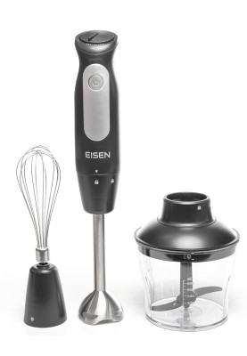 Блендер Eisen EHB-632, Black, 600W, занурювальний, 3 швидкості з плавним регулюванням, подрібнювач 650мл, вінчик