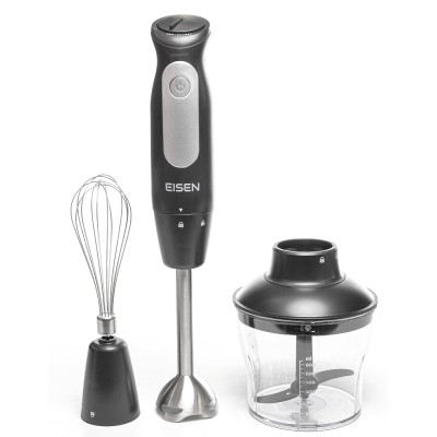 Блендер Eisen EHB-632, Black, 600W, занурювальний, 3 швидкості з плавним регулюванням, подрібнювач 650мл, вінчик