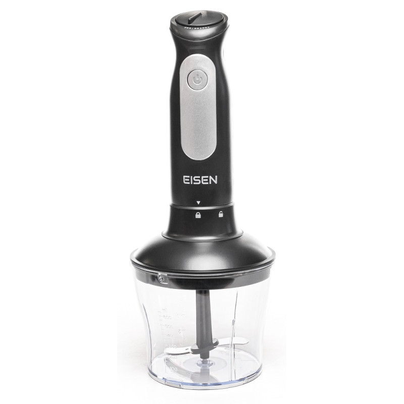 Блендер Eisen EHB-632, Black, 600W, занурювальний, 3 швидкості з плавним регулюванням, подрібнювач 650мл, вінчик