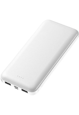 Універсальна мобільна батарея 10000 mAh, PowerPlant TPB21, White, USB / Type-C, LED індикатор рівня заряду