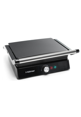Електрогриль Holmer HCG-221, Black, 2200W, закритий (двосторонній), пластини 26х22см, піддон для жиру, управління механічне