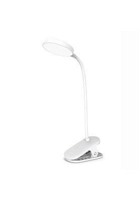 Лампа настільна ColorWay Flexible & Clip, White, 100 Лм, 24 LED, сенсорне керування, 2800K-3200K / 4000K-4500K / 6000K-6500K, microUSB, з вбудованим акумулятором 1800 mAh (CW-DL10FCB-W)