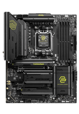 Материнська плата AM5 MSI MAG X870 TOMAHAWK WIFI, X870, 4xDDR5, Int.Video (CPU), 4xSATA3, 4xM.2, 1xPCI-E 5.0 x16, 1xPCI-E 4.0 x16, 1xPCI-E 3.0 x16, ALC4080, WiFi 7, Bluetooth 5.4, Realtek 8126 5G, HDMI/2xType-C, ATX