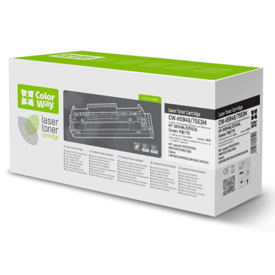 Картридж HP 49A/53A (Q5949A/Q7553A), Black, 1160/1320/P2015, 2500 стор, ColorWay (CW-H5949/7553M)