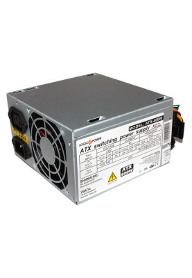 Блок живлення LogicPower 400W ATX-400W, 80 mm, 20+4pin, 1x4pin, SATA х 2, Molex 2x4pin, кабелі немодульні