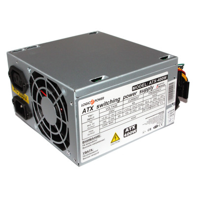 Блок живлення LogicPower 400W ATX-400W, 80 mm, 20+4pin, 1x4pin, SATA х 2, Molex 2x4pin, кабелі немодульні
