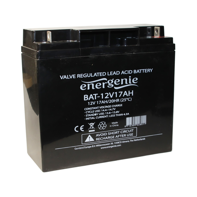 Батарея для ДБЖ 12В 17Ач EnerGenie, VLRA/AGM / BAT-12V17AH4 / ШхДxВ 180x76x165