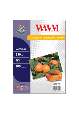 Фотопапір WWM, матовий, A4, 230 г/м², 100 арк (M230.100)