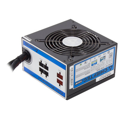 Блок живлення Chieftec 650W CTG-650C, 120 mm, 20+4pin, 1x4+4pin, SATA х 6, Molex 4x4pin, 2x6+2pin, кабелі модульні