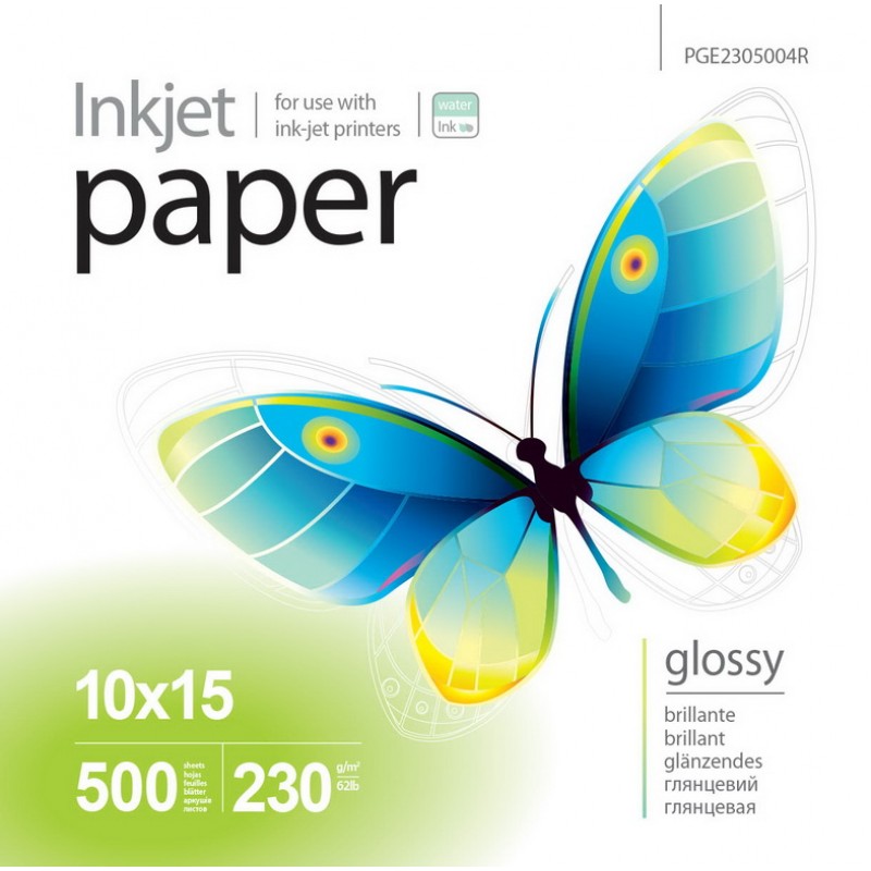 Фотопапір PrintPro, глянсовий, A6 (10x15), 230 г/м², 500 арк (PGE2305004R)