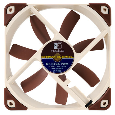 Вентилятор 120 mm Noctua NF-S12A PWM 120x120x25мм SSO2 300-1200 об/хв 10.7-17.8дБ 4pin PWM бежевий