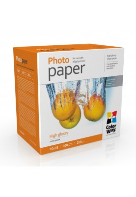 Фотопапір ColorWay, глянсовий, A6 (10х15), 200 г/м², 500 арк (PG2005004R)