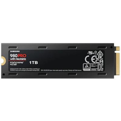 Твердотільний накопичувач M.2 1Tb, Samsung 980 Pro, PCI-E 4.0 x4, MLC 3-bit V-NAND, 7000/5000 MB/s, з радіатором (MZ-V8P1T0C)