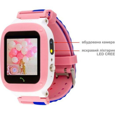 Smart Watch AmiGo GO004 Splashproof Camera+Led Pink UA UCRF Smart Watch AmiGo GO004 Splashproof Camera+Led Pink UA UCRF