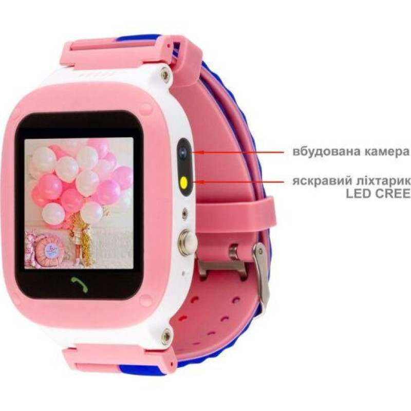 Smart Watch AmiGo GO004 Splashproof Camera+Led Pink UA UCRF