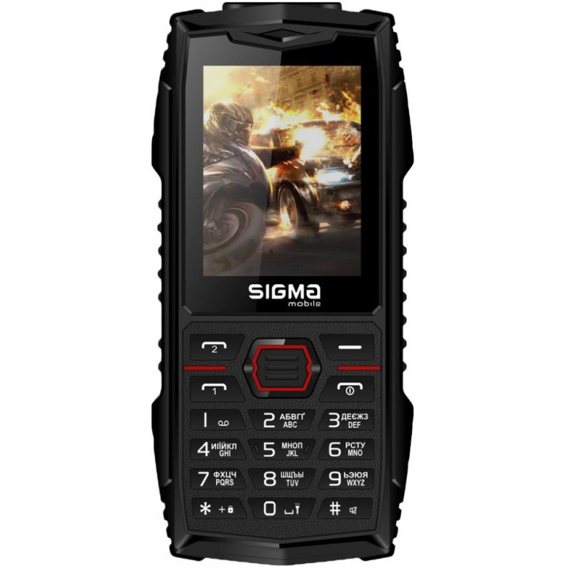 Телефон Sigma X-treme AZ68 Black Red Гарантія 12 місяців