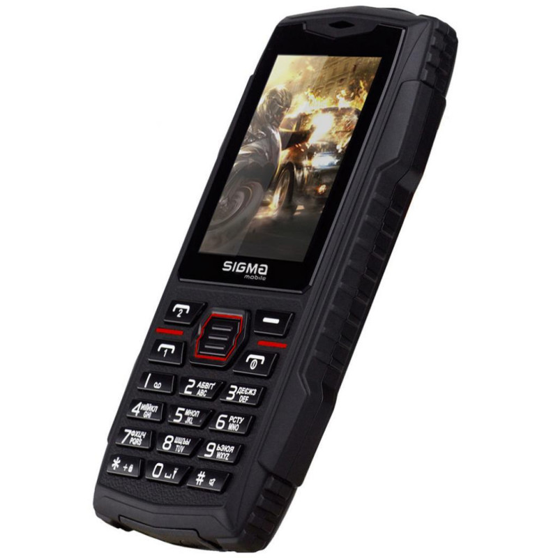 Телефон Sigma X-treme AZ68 Black Red Гарантія 12 місяців