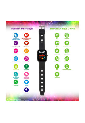 Smart Watch Amico GO FUN Pulseoximeter and Tonometer black