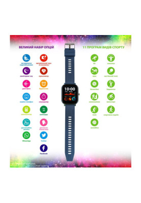 Smart Watch Amico GO FUN Pulseoximeter and Tonometer blue