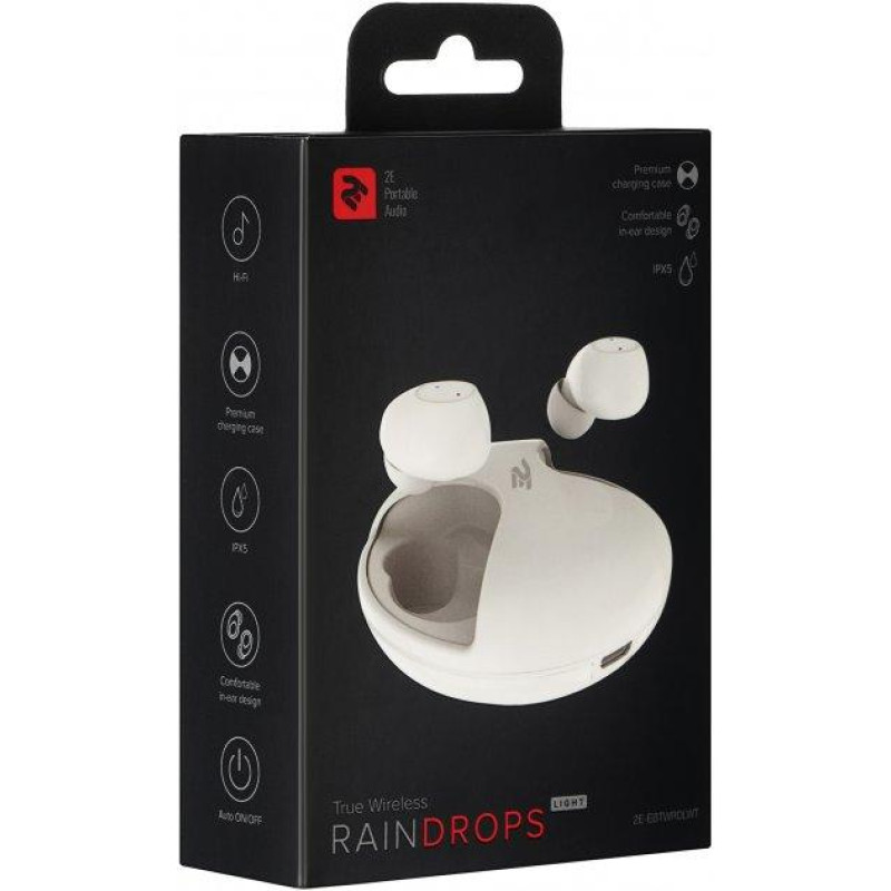 TWS 2E RainDrops Light True Wireless Waterproof Mic white (2E-EBTWRDLWT)