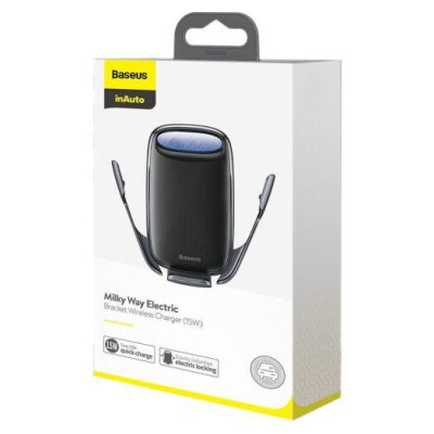 Холдер Baseus 15W WXHW02-01 Milky Way Electric Gravity + БЗП black