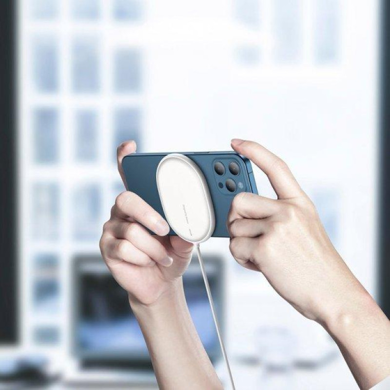 БЗП Baseus Light Magnetic 15W Wireless Charger (WXQJ-02) white