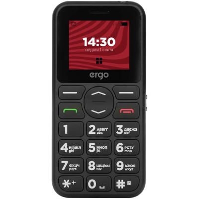 Телефон ERGO R181 DS Black UA UCRF