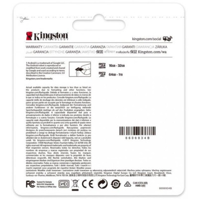 Micro SD 256GB/10 class 100Mb/s A1 Kingston SDCS2/256GB