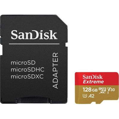 Micro SDXC 128GB/10 class UHS-I U3 A2 R160/W90MB/s Extreme V30 SanDisk