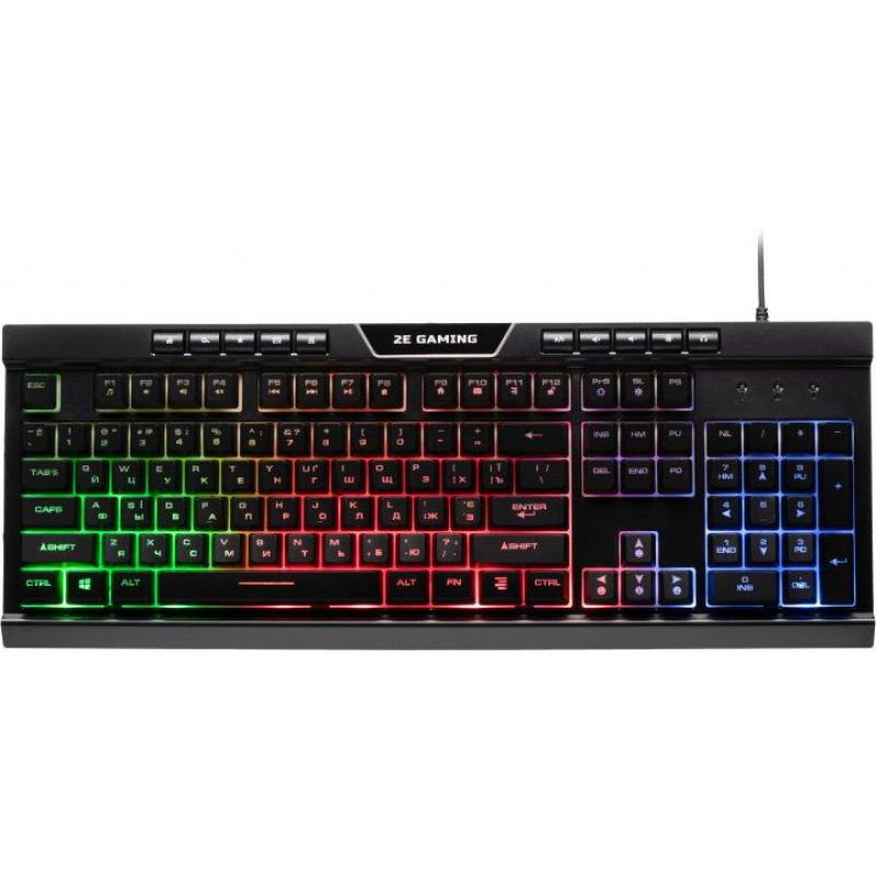 Клавіатура мембранна 2E GAMING KG300 LED USB Black (2E-KG300UB)