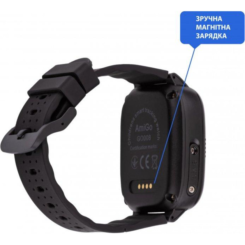 Smart Watch AmiGo GO008 MILKY GPS Wi-Fi Black UA UCRF