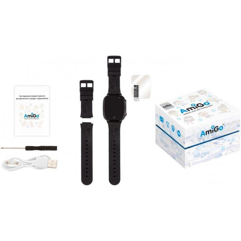 Smart Watch AmiGo GO008 MILKY GPS Wi-Fi Black UA UCRF