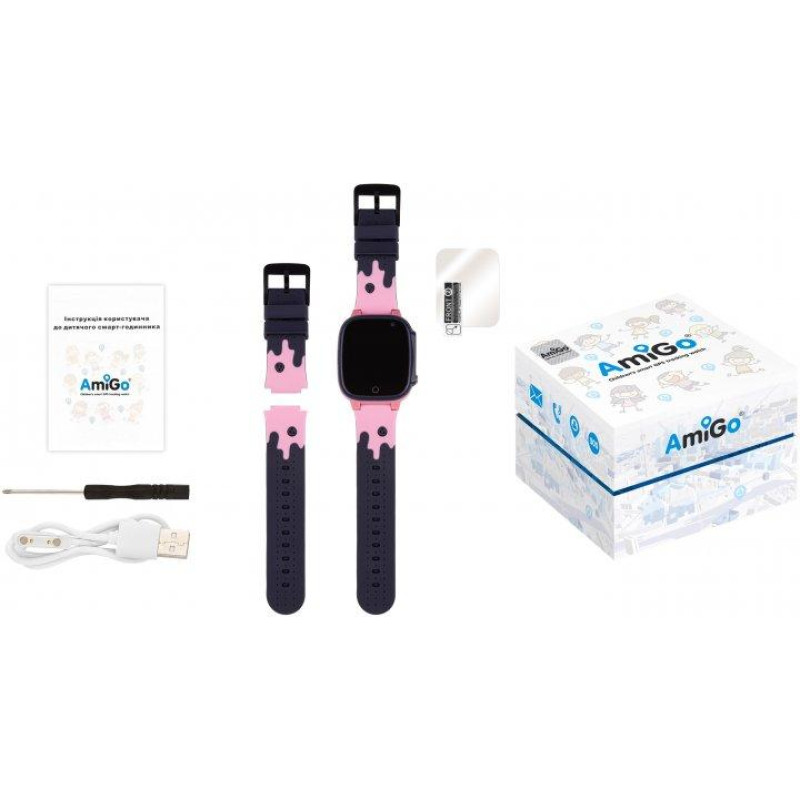 Smart Watch AmiGo GO008 MILKY GPS Wi-Fi Pink UA UCRF