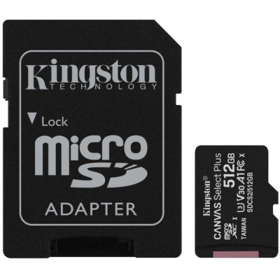 Micro SD 512GB/10 class 100Mb/s A1 Kingston (SDCS2/512GB)