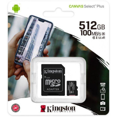 Micro SD 512GB/10 class 100Mb/s A1 Kingston (SDCS2/512GB)