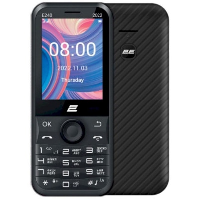 Телефон 2E E240 2022 DS Black UA UCRF