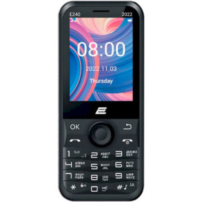 Телефон 2E E240 2022 DS Black UA UCRF