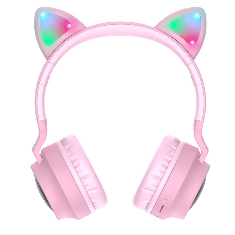 Bluetooth Stereo Hoco W27 Cat Ear pink