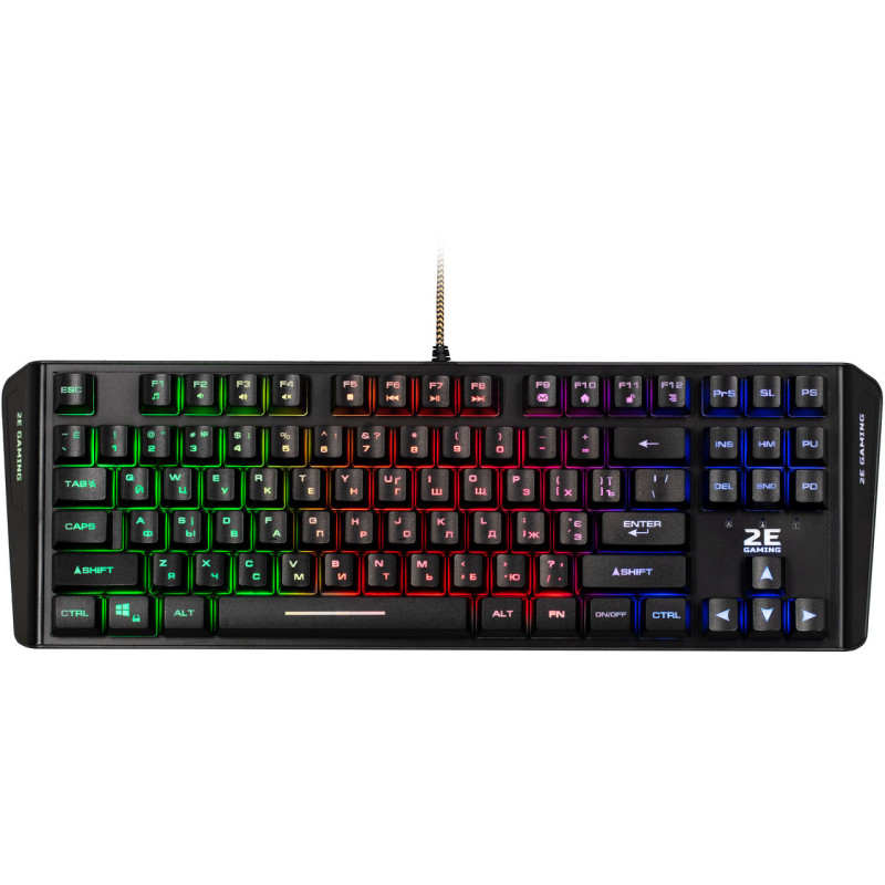 Клавіатура мембранна 2E GAMING KG355 87key, USB-A, EN/UA/RU, LED, чорний (2E-KG355UBK)