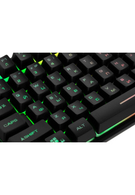 Клавіатура мембранна 2E GAMING KG355 87key, USB-A, EN/UA/RU, LED, чорний (2E-KG355UBK)