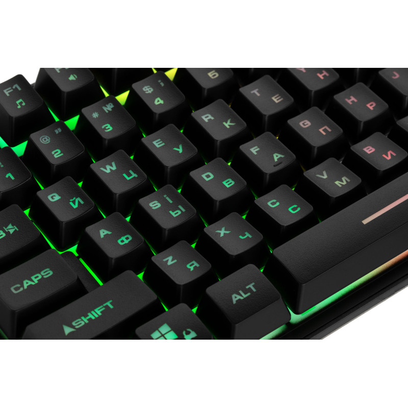 Клавіатура мембранна 2E GAMING KG355 87key, USB-A, EN/UA/RU, LED, чорний (2E-KG355UBK)